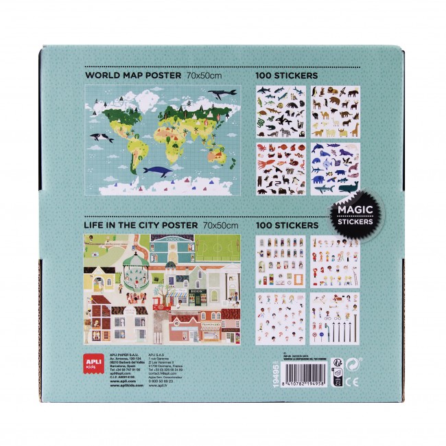 Plakat z naklejkami Apli Kids - Mapa Świata