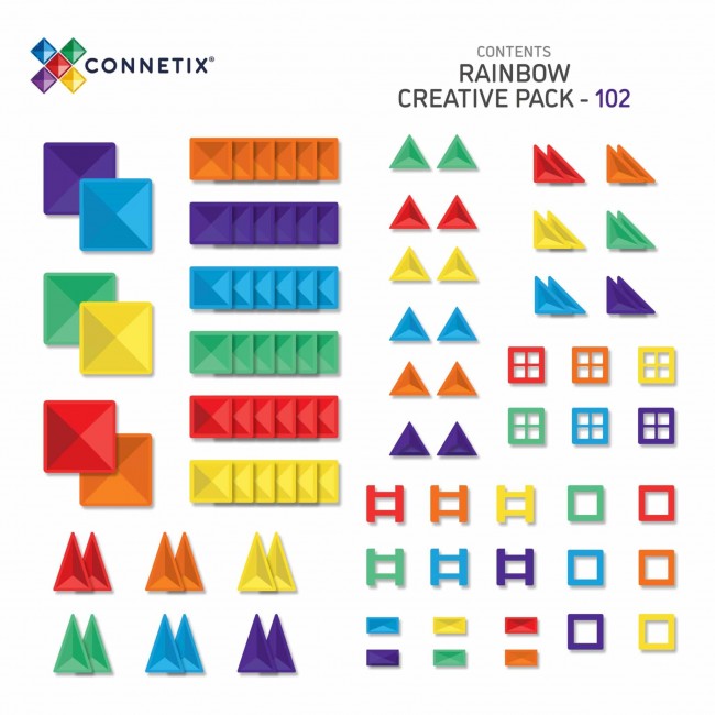 Klocki magnetyczne Connetix - Rainbow Creative Pack 102 el.