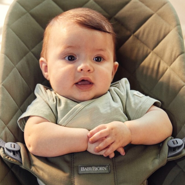 Leżaczek BABYBJORN BLISS WOVEN - Ciemny Zielony