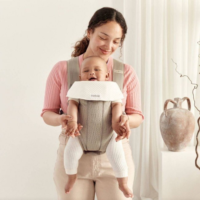 Nosidełko BABYBJORN MINI 3D Mesh - Szary Beż