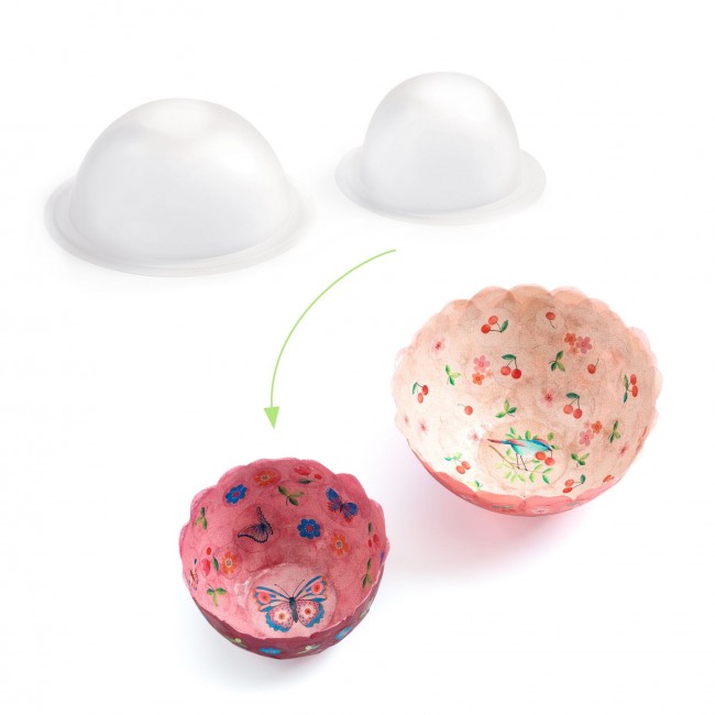 Zrób to sam Djeco - Papierowe miseczki różowe