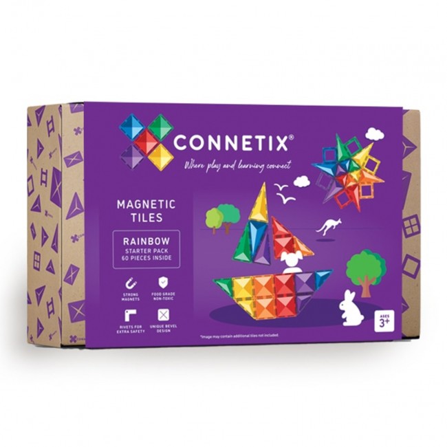 Klocki magnetyczne Connetix - Rainbow Starter Pack 60 el.