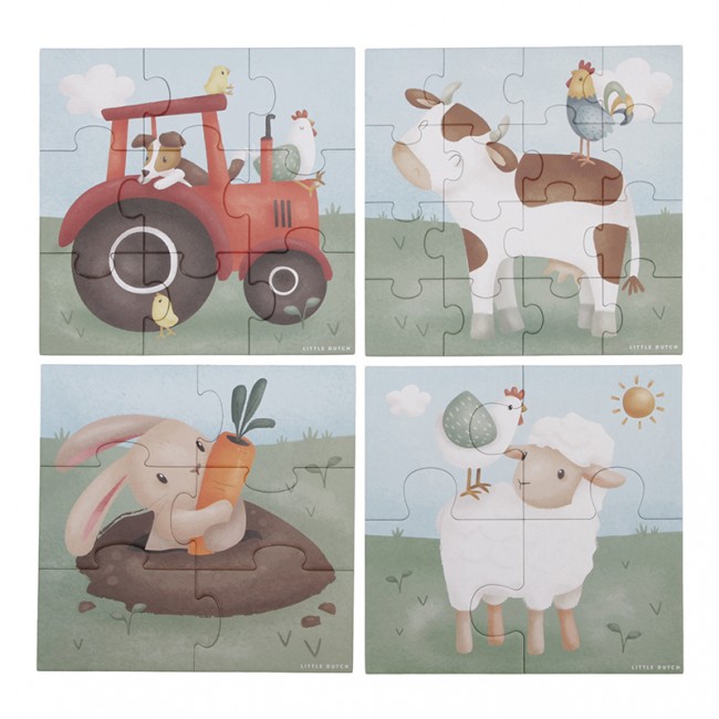 Puzzle progresywne 4w1 Little Dutch - Little Farm