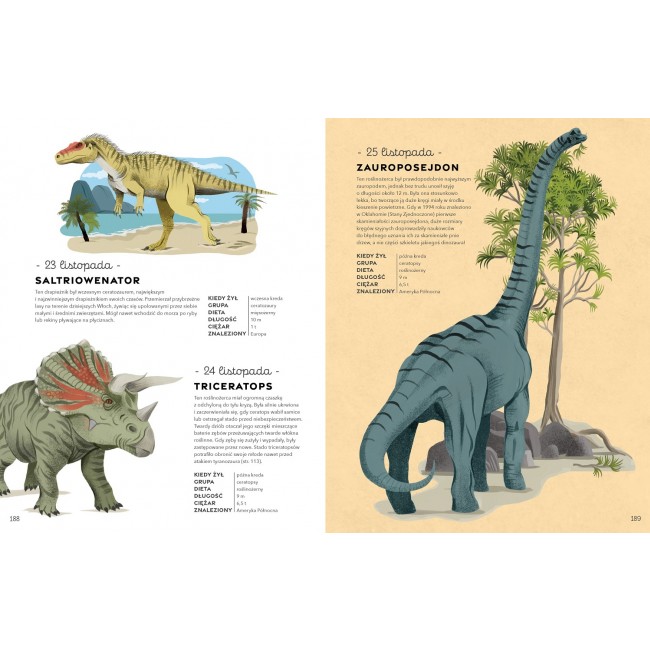 Książka "Rok z dinozaurami" Wydawnictwo Kropka