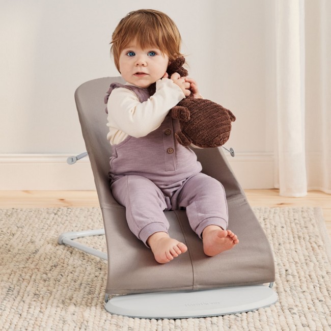 Leżaczek BABYBJORN BLISS WOVEN Petal Quilt - Piaskowy Szary