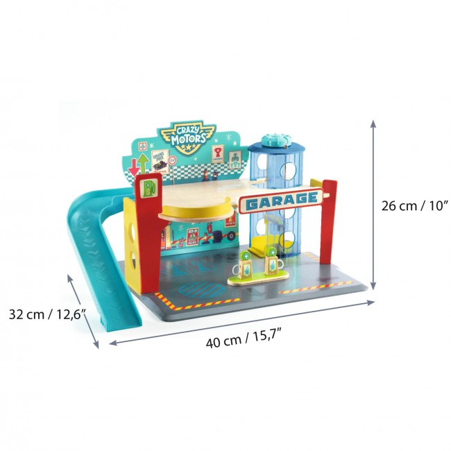 Drewniany garaż Djeco - Crazy Motors