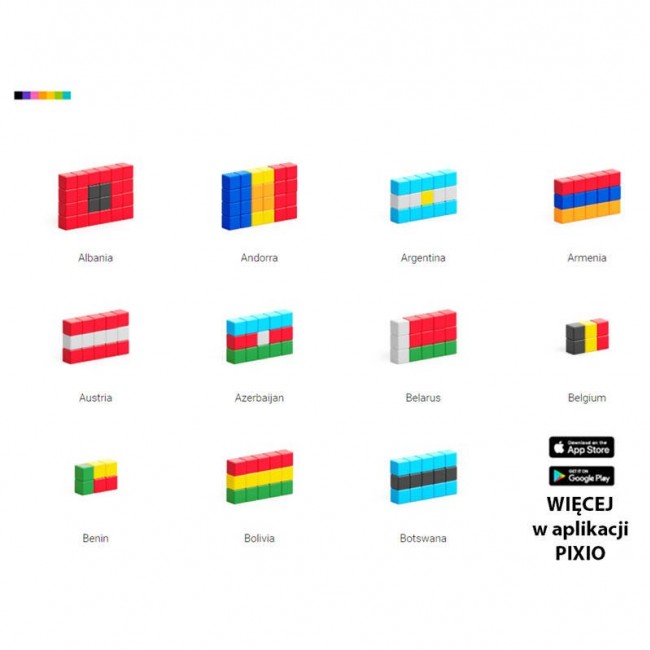Klocki magnetyczne Pixio - Flags