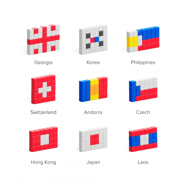 Klocki magnetyczne Pixio - Flags