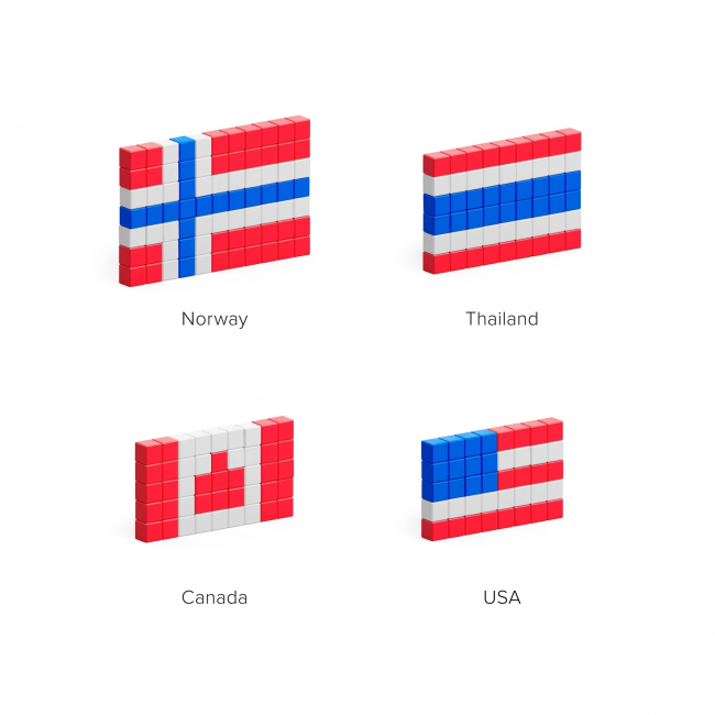Klocki magnetyczne Pixio - Flags