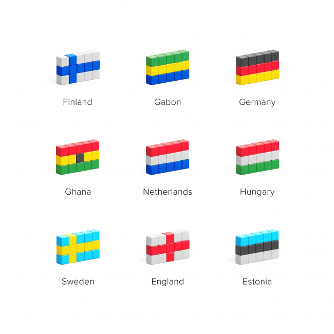 Klocki magnetyczne Pixio - Flags