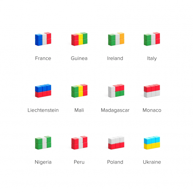 Klocki magnetyczne Pixio - Flags