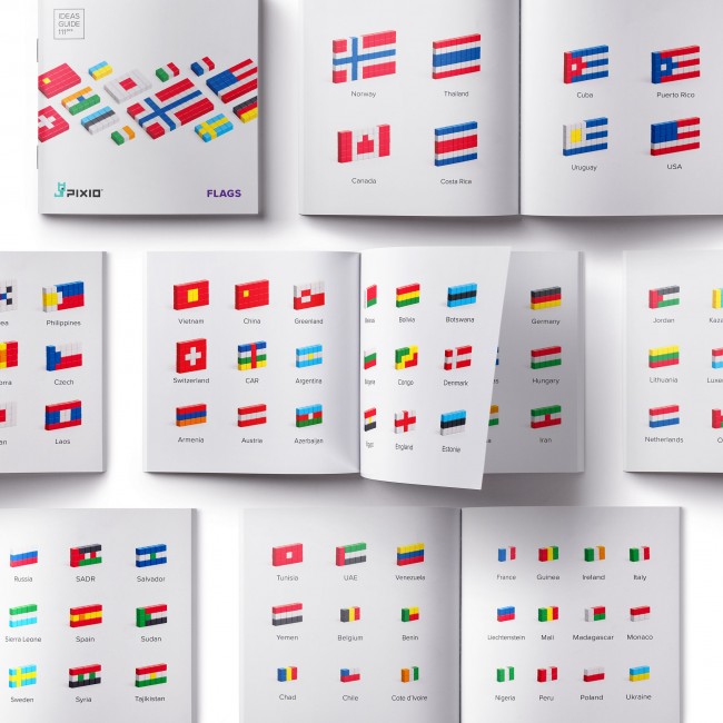 Klocki magnetyczne Pixio - Flags