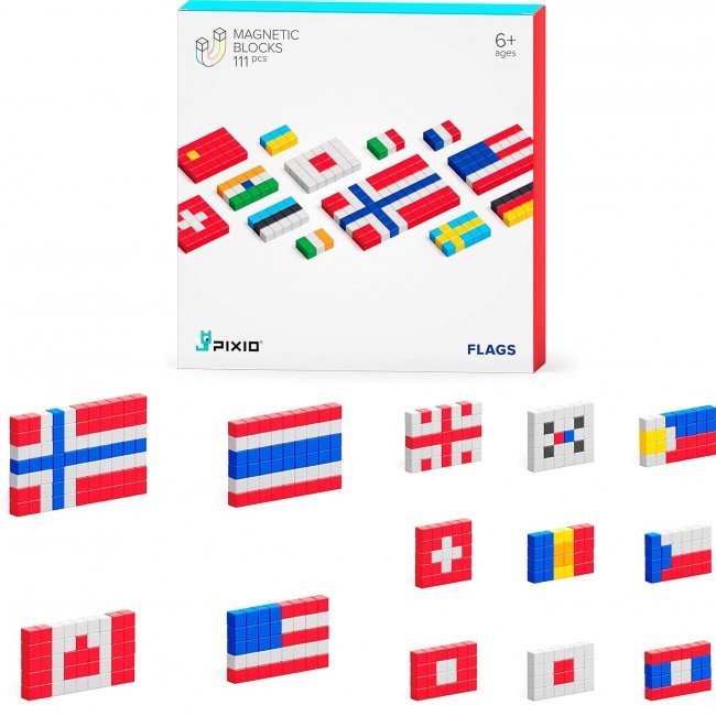 Klocki magnetyczne Pixio - Flags
