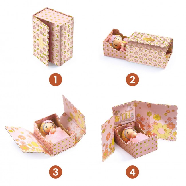 Magnetyczne pudełko z figurkami Tinyly Djeco - Pokoik Rose