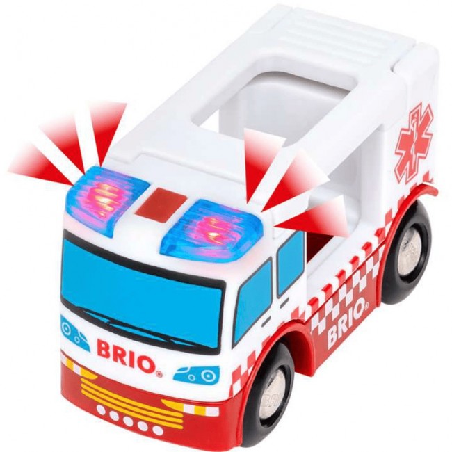 Zestaw Kolejki Deluxe BRIO World - Straż Pożarna i Policja