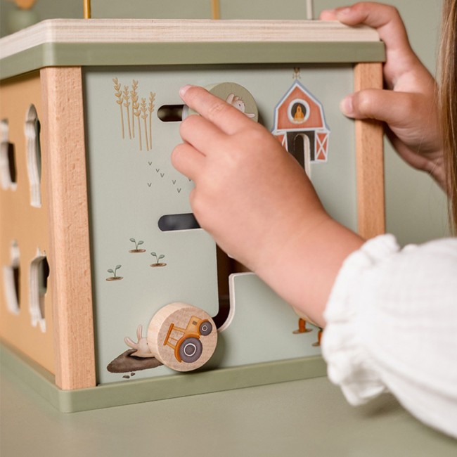 Drewniana kostka aktywizująca Little Dutch - Little Farm