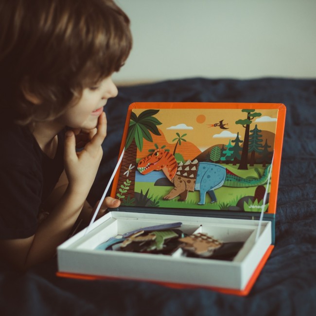 Magnetyczna układanka Magnetibook Janod - Dinozaury