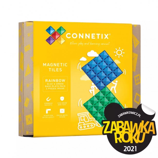 Klocki magnetyczne Connetix - Rainbow Blue & Green Base Plate 2 el.