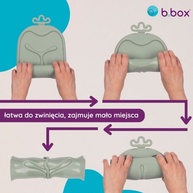 Zwijana mata BLW do nauki samodzielnego jedzenia dla dzieci roll + go B.box - Błękit