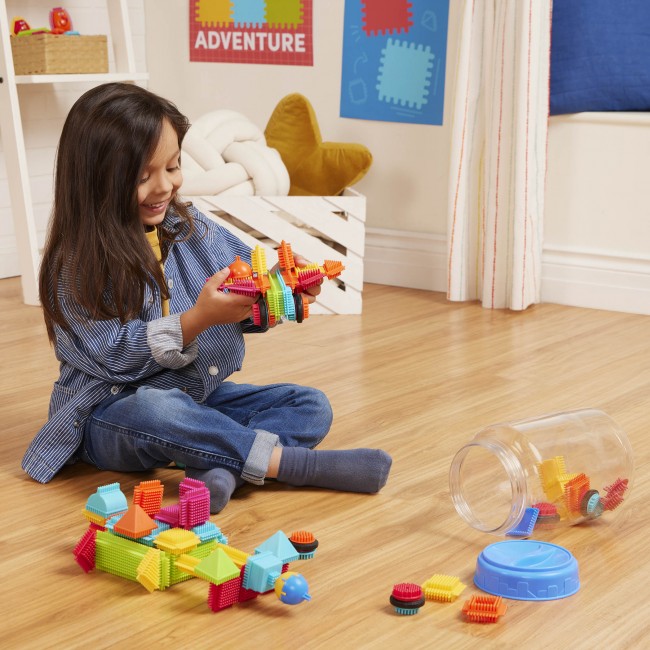 Klocki jeżyki w słoju Bristle Blocks Battat - 80 elementów