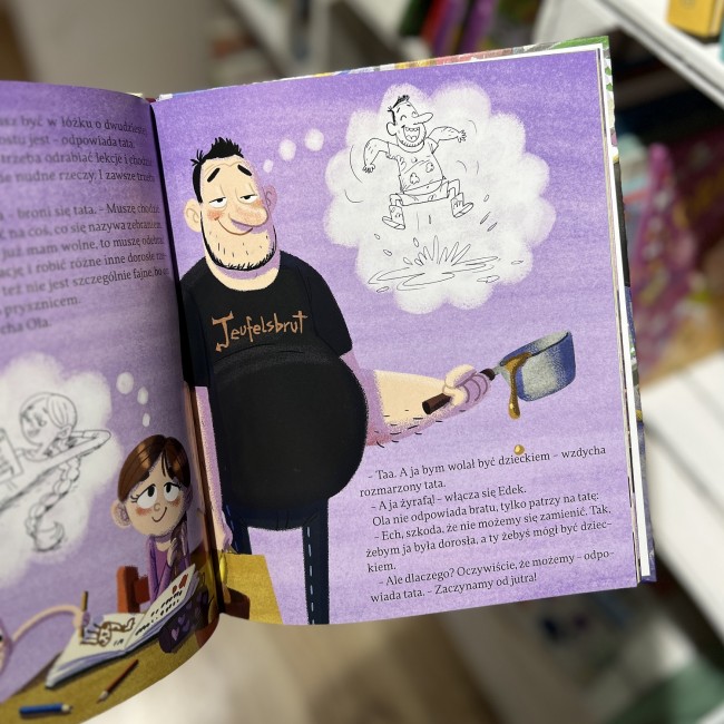 Książka "Tata Oli już nie chce być dorosły" wydawnictwo Dwukropek