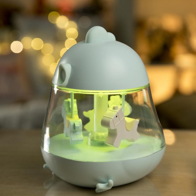 Lampka z pozytywką Rabbit & Friends - Kurczaczek niebieska