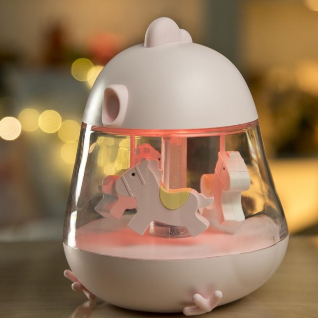 Lampka z pozytywką Rabbit & Friends - Kurczaczek róż