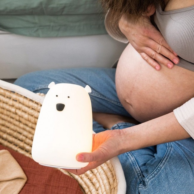 Lampka miś duży Rabbit & Friends - biały z pilotem