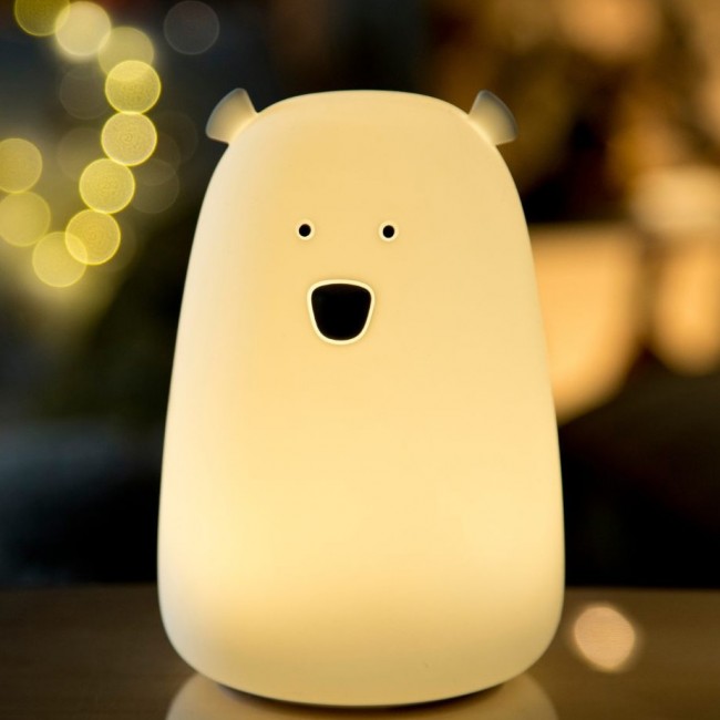 Lampka miś duży Rabbit & Friends - biały z pilotem