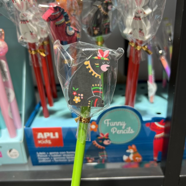 Ołówek z gumką Apli Kids - Miś