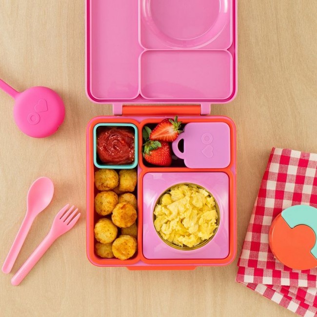 Dwa szczelne pojemniczki do lunchboxa OmieDip OMIE - Pink Teal