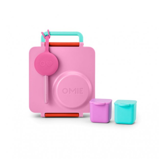 Dwa szczelne pojemniczki do lunchboxa OmieDip OMIE - Pink Teal
