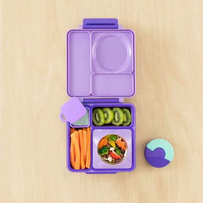 Dwa szczelne pojemniczki do lunchboxa OmieDip OMIE - Purple Orange