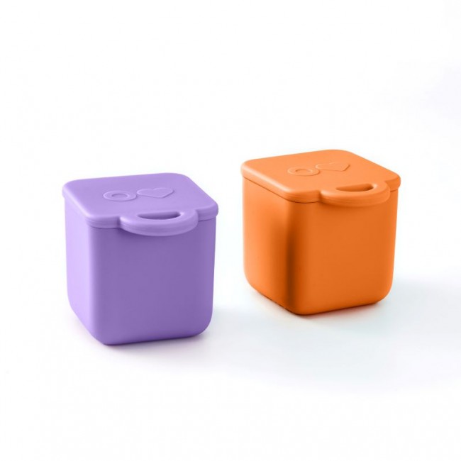Dwa szczelne pojemniczki do lunchboxa OmieDip OMIE - Purple Orange