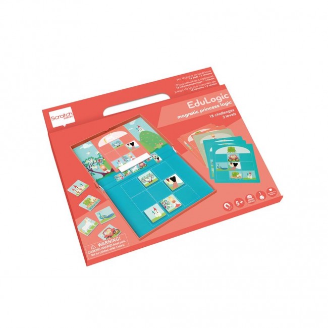 Magnetyczna układanka 18 kart zadań Edulogic Scratch - Księżniczka i jednorożce