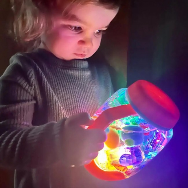 Słoik sensoryczny do napełnienia wodą Glo Pals - czerwony