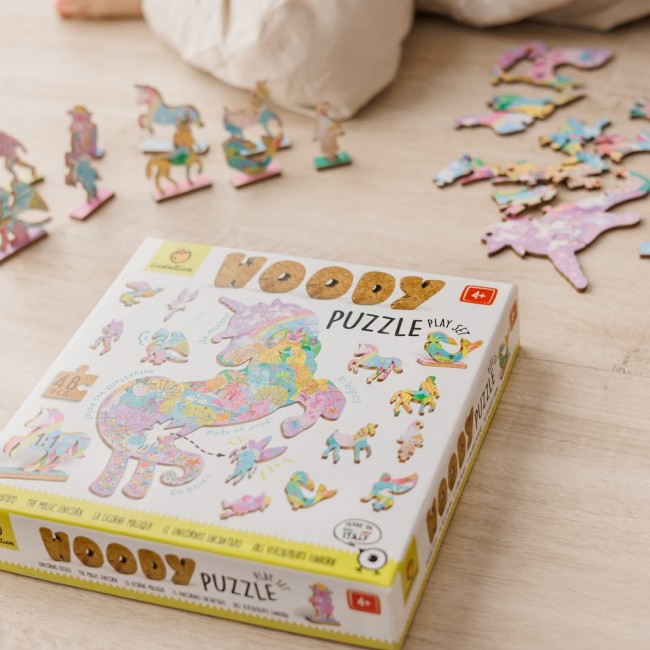 Drewniane puzzle konturowe Ludattica - Baśniowe postaci 48 el.