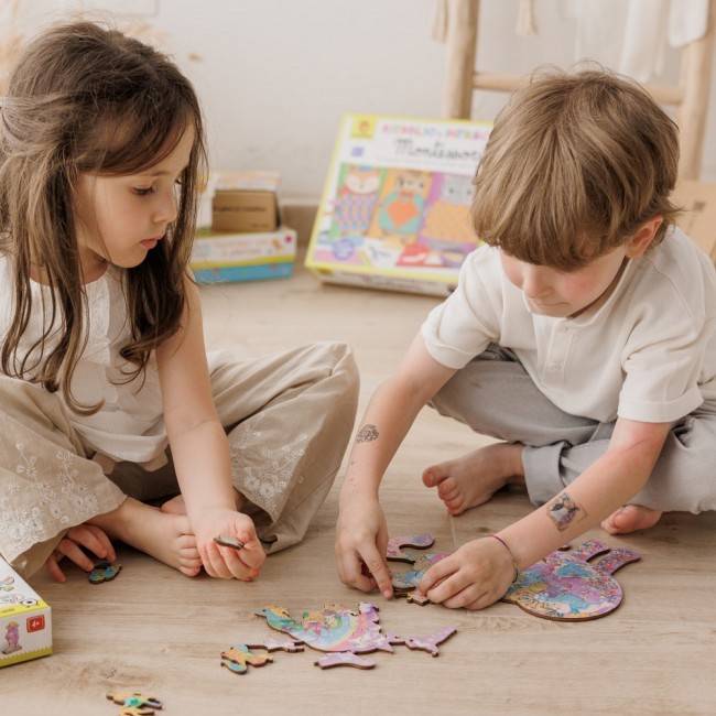 Drewniane puzzle konturowe Ludattica - Baśniowe postaci 48 el.