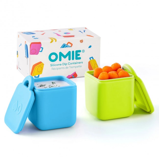Dwa szczelne pojemniczki do lunchboxa OmieDip OMIE - Blue Lime