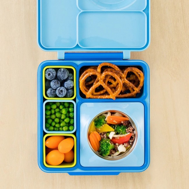 Dwa szczelne pojemniczki do lunchboxa OmieDip OMIE - Blue Lime