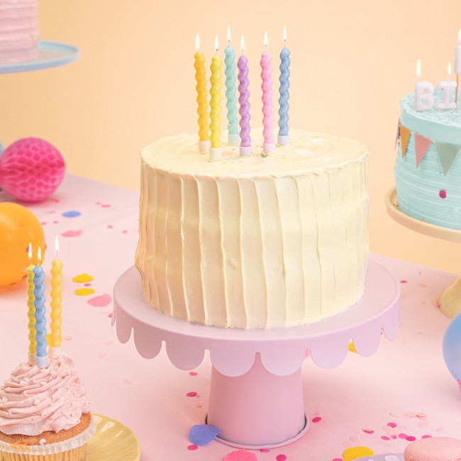 Świeczki urodzinowe Party Deco zakręcone 8.5cm - pastelowe