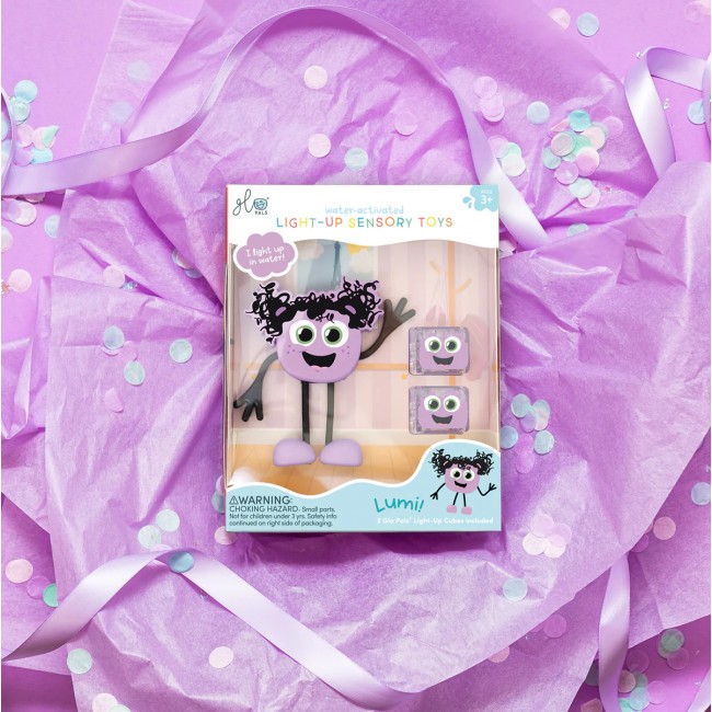 Postać do kąpieli Lumi Glo Pals - zestaw z dwiema kostkami sensorycznymi świecącymi w wodzie