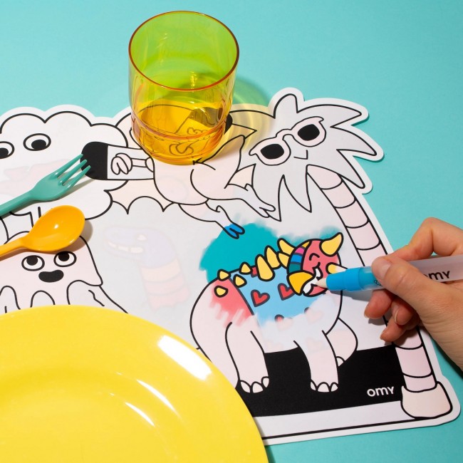 Podkładka do kolorowania na stół OMY - Dinozaury 2 szt.