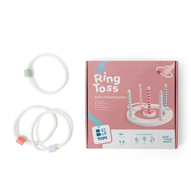 Drewniana gra zręcznościowa BS Toys - Rzut obręczą do celu