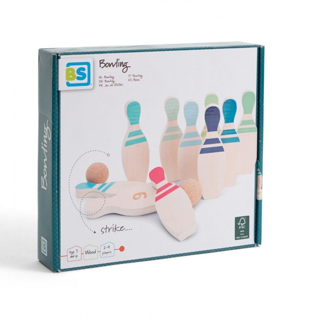 Drewniane kręgle BS Toys - Cyferki