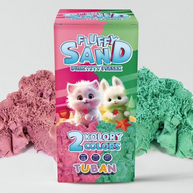 Zestaw Fluffy Sand TUBAN - Puszysty piasek różowy i zielony