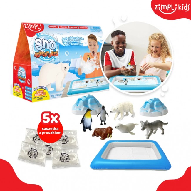 Zestaw do tworzenia śniegu z figurkami i tacą Sno Adventure Zimpli Kids - World Arctic