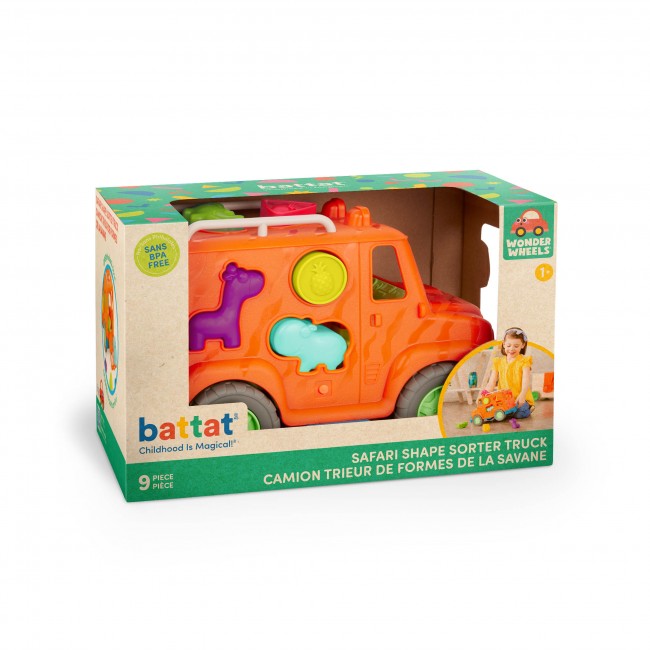 Ciężarówka Safari - z klockami sorterami Wonder Wheels Battat