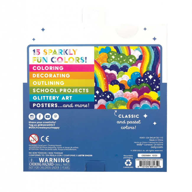 Flamastry brokatowe Ooly - Rainbow Sparkle