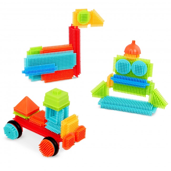 Klocki jeżyki Bristle Blocks Battat - Builder Bucket 50 elementów